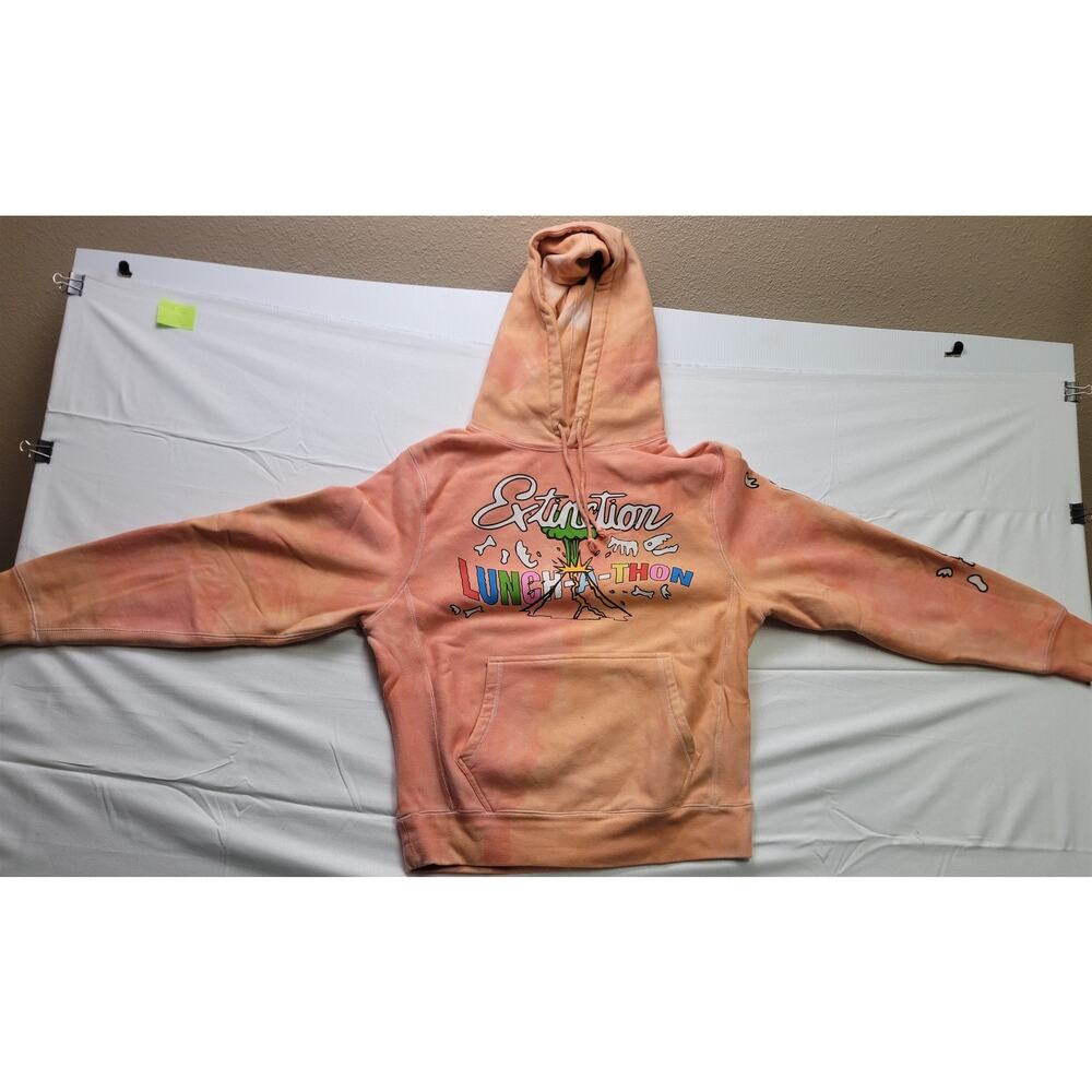 Late Lunch Faded Orange Medium Hoodie Extinction Lunch-A-Thon Dinosaur
